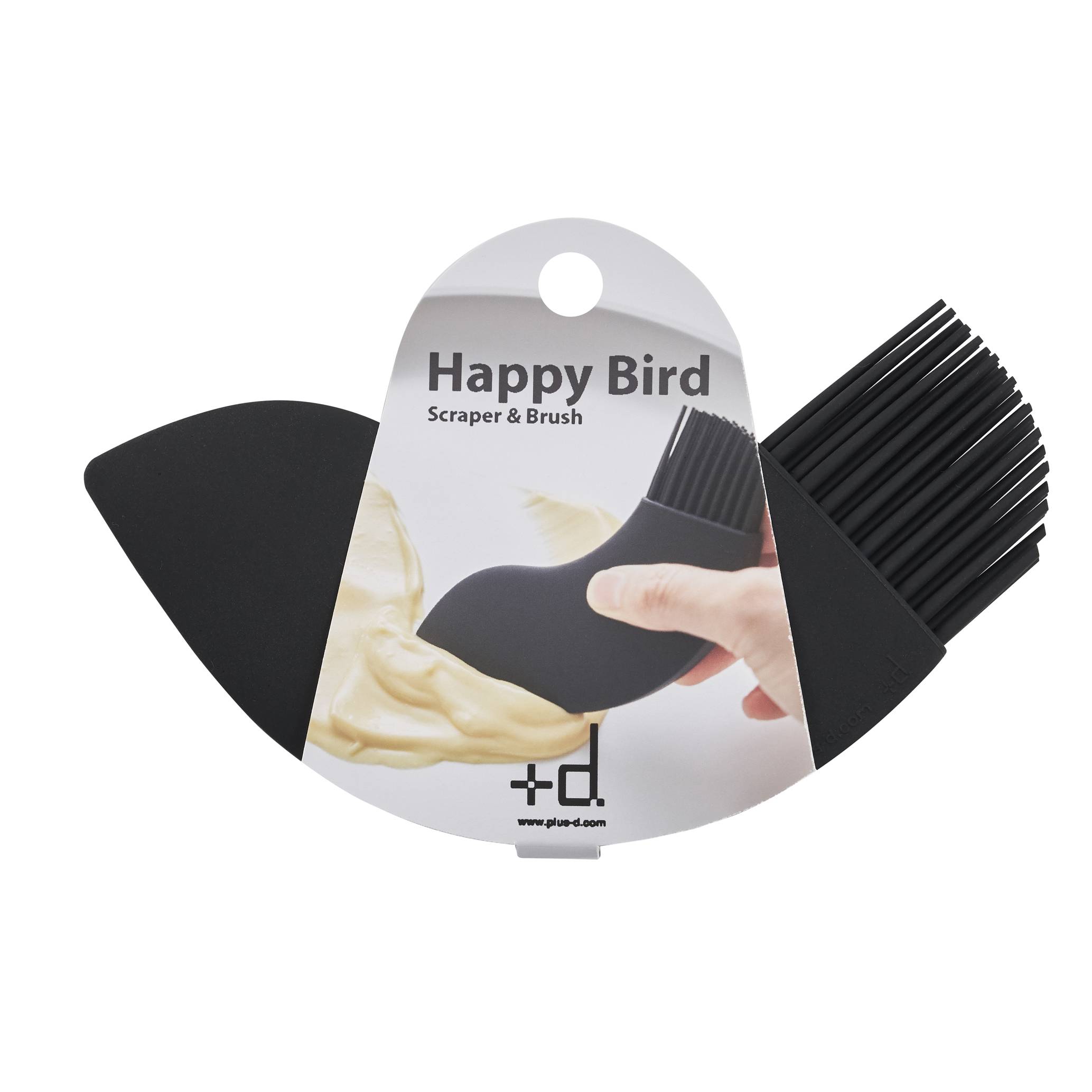 Happy bird en cuisine Sa tête est une spatule et sa queue un pinceau.