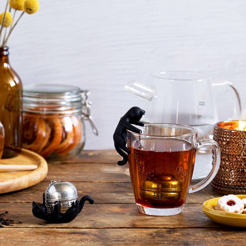 Infuseur à thé sur support théière, boule à thé originale